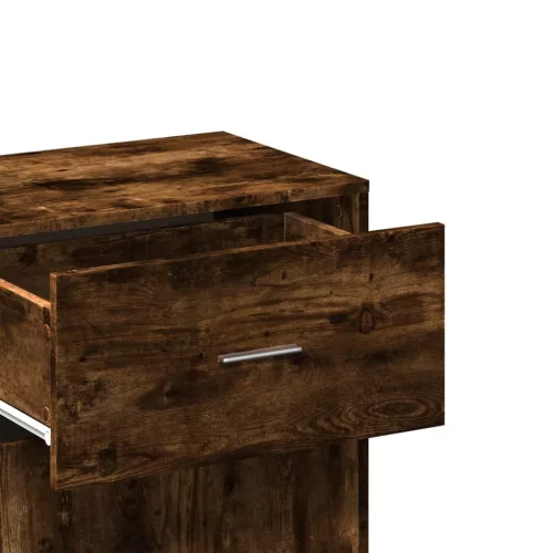  füstös tölgy színű szerelt fa tárolószekrény 56,5 x 39 x 90 cm