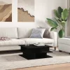  fekete szerelt fa dohányzóasztal 70x70x29 cm