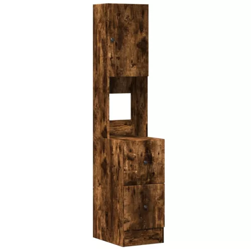  füstös tölgy színű szerelt fa konyhaszekrény 35 x 50 x 180 cm