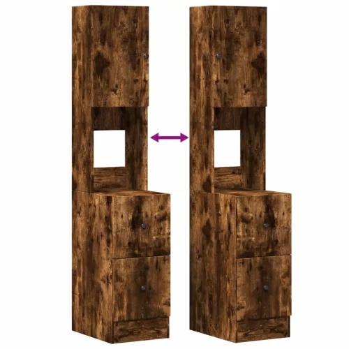  füstös tölgy színű szerelt fa konyhaszekrény 35 x 50 x 180 cm