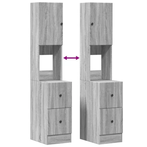  szürke sonoma színű szerelt fa konyhaszekrény 35 x 50 x 180 cm