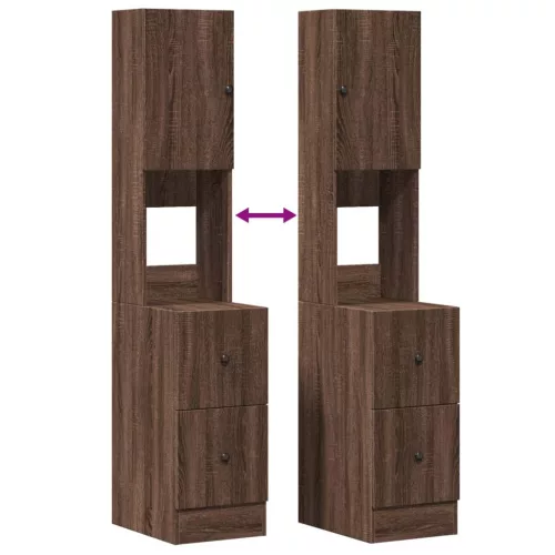  barna tölgy színű szerelt fa konyhaszekrény 35 x 50 x 180 cm