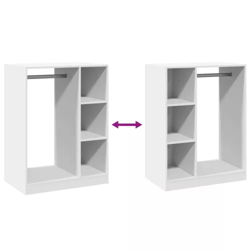  fehér szerelt fa ruhásszekrény 77 x 48 x 102 cm