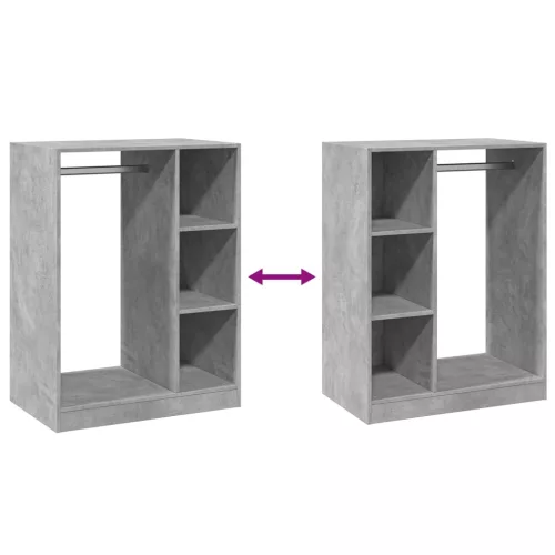  betonszürke szerelt fa ruhásszekrény 77 x 48 x 102 cm