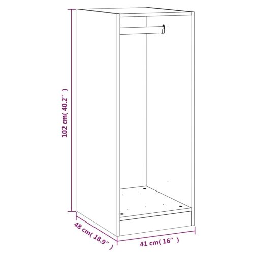  sonoma tölgy színű szerelt fa ruhásszekrény 48 x 41 x 102 cm