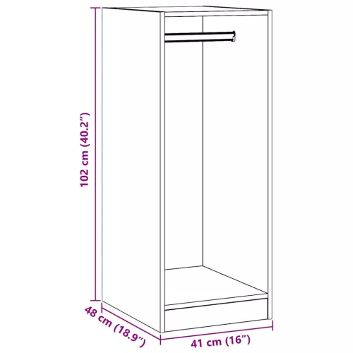  szürke sonoma színű szerelt fa ruhásszekrény 48 x 41 x 102 cm