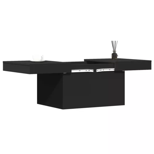  fekete szerelt fa dohányzóasztal 80 x 55 x 40 cm