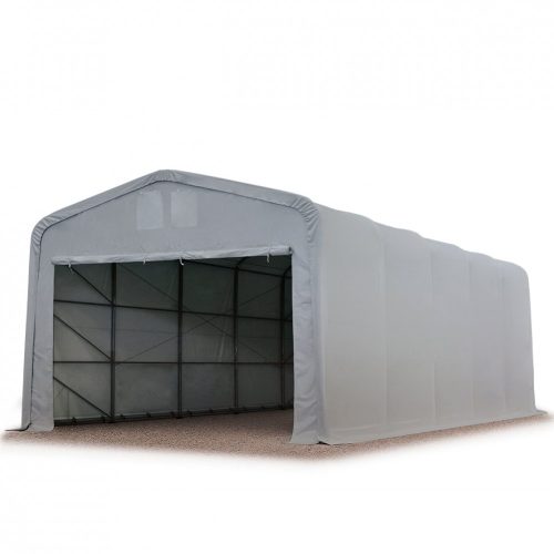 Garažni šator 5x10m-bočna visina:2,7m, ulaz:4,1x2,5m-WIKINGER PVC 550g/m2-sive boje