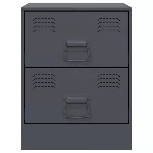  2 db antracitszürke acél éjjeliszekrény 34,5 x 39 x 44 cm