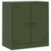  olívazöld acél tálalószekrény 67 x 39 x 73 cm