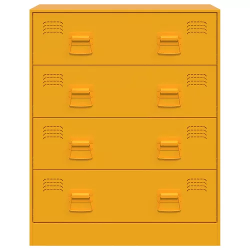  mustársárga acél tálalószekrény 67 x 39 x 83 cm