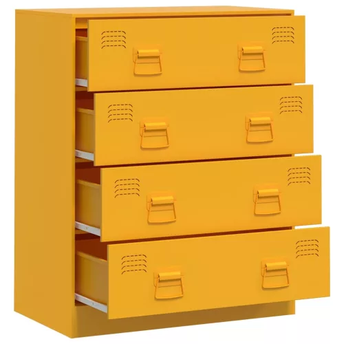  mustársárga acél tálalószekrény 67 x 39 x 83 cm