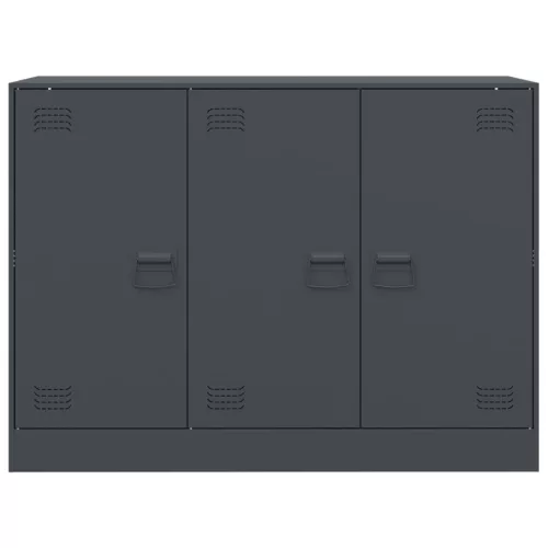  antracitszürke acél tálalószekrény 99x39x73 cm