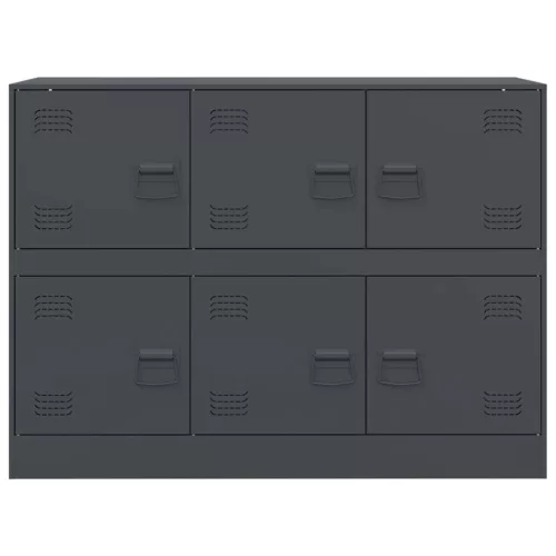  antracitszürke acél tálalószekrény 99x39x73 cm