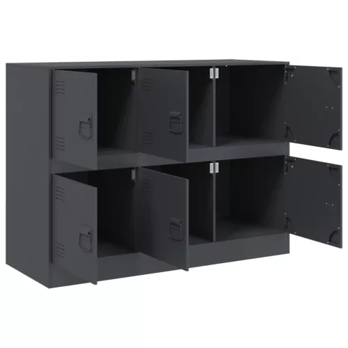  antracitszürke acél tálalószekrény 99x39x73 cm