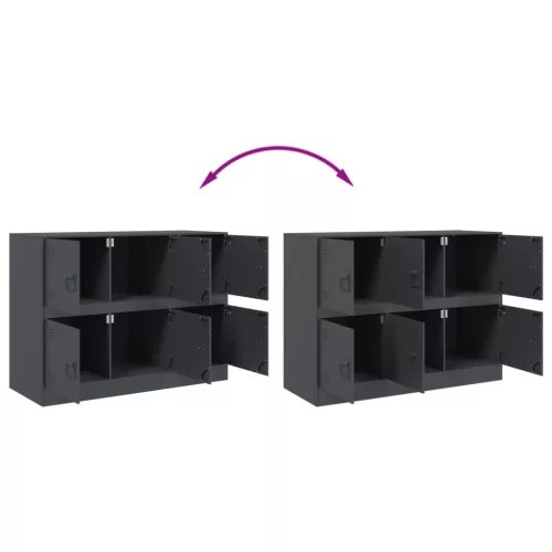  antracitszürke acél tálalószekrény 99x39x73 cm