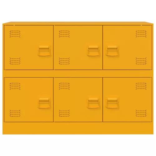  mustársárga acél tálalószekrény 99x39x73 cm