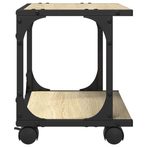  2 szintes sonoma tölgy szerelt fa nyomtatóállvány 41x28x33,5 cm