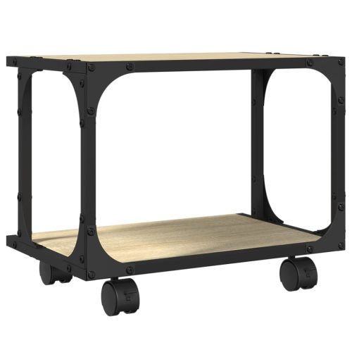  2 szintes sonoma tölgy szerelt fa nyomtatóállvány 41x28x33,5 cm