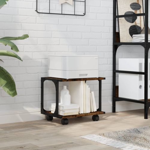  2 szintes füstös tölgy színű nyomtatóállvány 41x28x33,5 cm