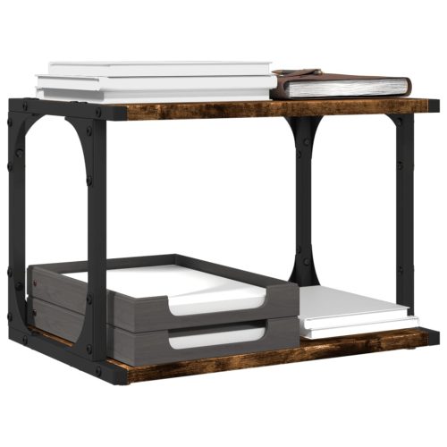  2 szintes füstös tölgy színű nyomtatóállvány 41x28x33,5 cm