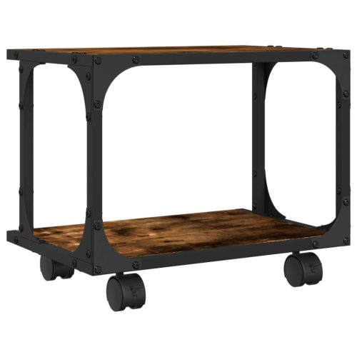  2 szintes füstös tölgy színű nyomtatóállvány 41x28x33,5 cm