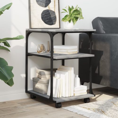  3 szintes szürke sonoma színű nyomtatóállvány 43 x 48 x 64 cm