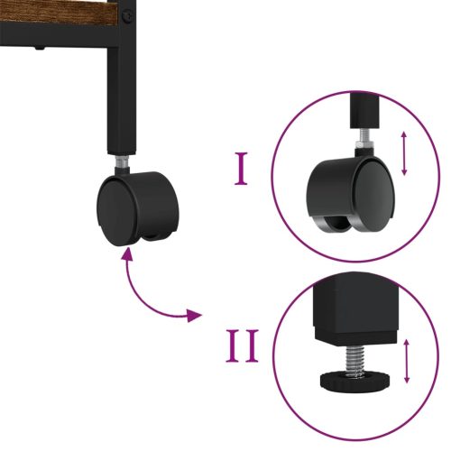  2 szintes füstös tölgy színű nyomtatóállvány 50 x 40 x 38 cm