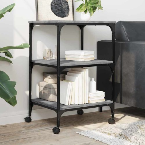  3 szintes szürke sonoma színű nyomtatóállvány 50 x 41 x 75 cm