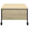  sonoma tölgy szerelt fa dohányzóasztal kerekekkel 91x55x34cm