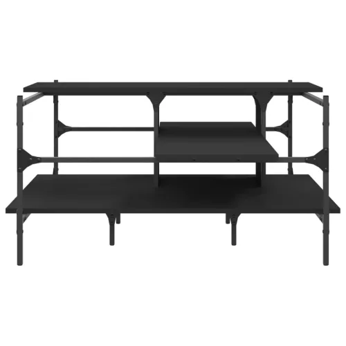  fekete szerelt fa dohányzóasztal 100 x 100 x 48,5 cm