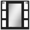  fekete szerelt fa fürdőszobai tükör 60 x 16 x 60 cm