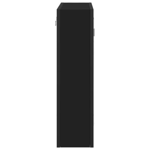  fekete szerelt fa fürdőszobai tükör 60 x 16 x 60 cm