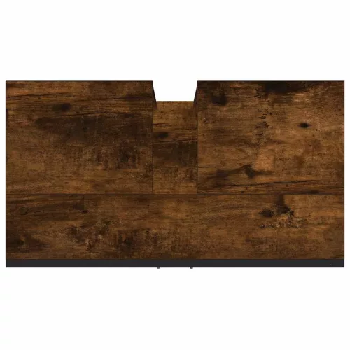  füstölt tölgy szerelt fa fürdőszobai mosdószekrény 60x33x60 cm