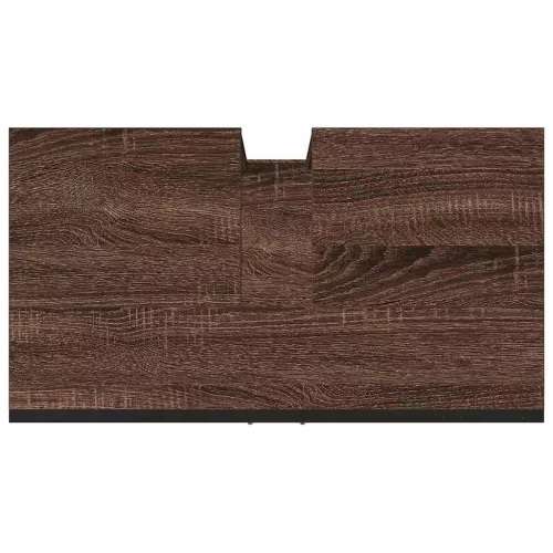  barna tölgy szerelt fa fürdőszobai mosdószekrény 60x33x60 cm