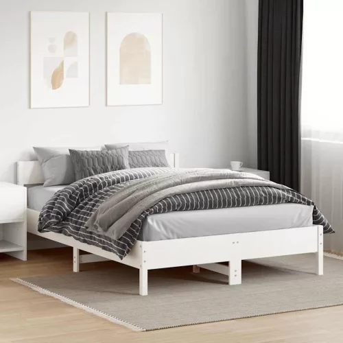  fehér tömör fenyőfa ágy matrac nélkül 150 x 200 cm