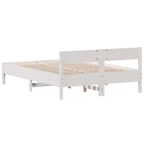  fehér tömör fenyőfa ágy matrac nélkül 150 x 200 cm