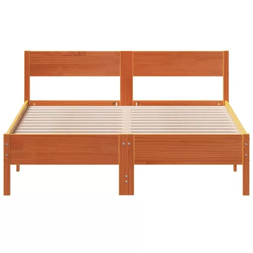  viaszbarna tömör fenyőfa ágy matrac nélkül 150 x 200 cm