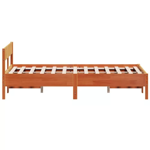  viaszbarna tömör fenyőfa ágy matrac nélkül 150 x 200 cm