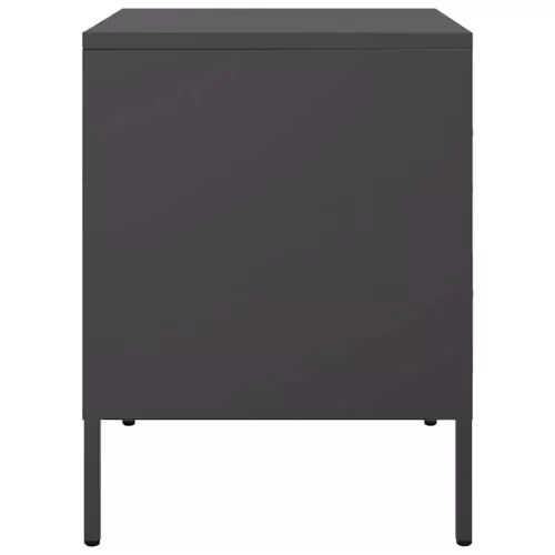  2 db fekete acél éjjeliszekrény 36 x 39 x 50,5 cm