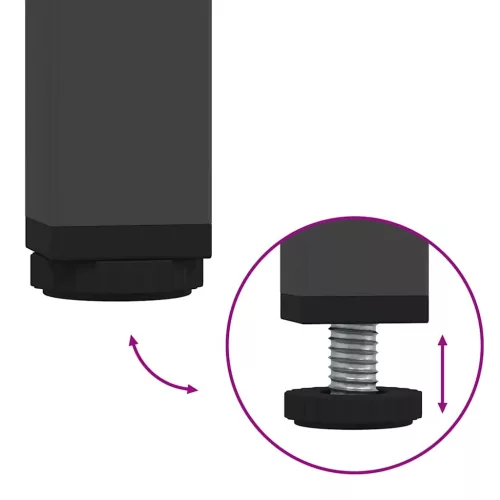  2 db fekete acél éjjeliszekrény 36 x 39 x 50,5 cm