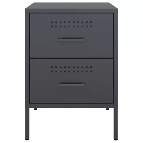  2 db antracitszürke acél éjjeliszekrény 36 x 39 x 50,5 cm