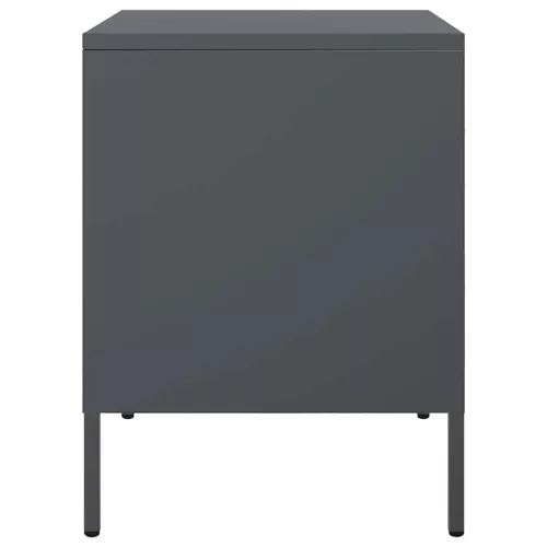  2 db antracitszürke acél éjjeliszekrény 36 x 39 x 50,5 cm
