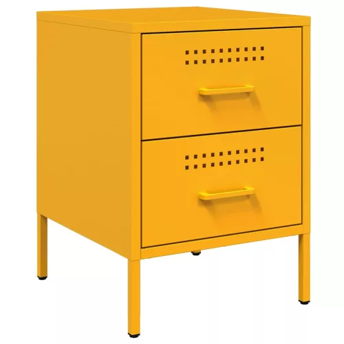  mustársárga acél éjjeliszekrény 36 x 39 x 50,5 cm