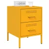  mustársárga acél éjjeliszekrény 36 x 39 x 50,5 cm