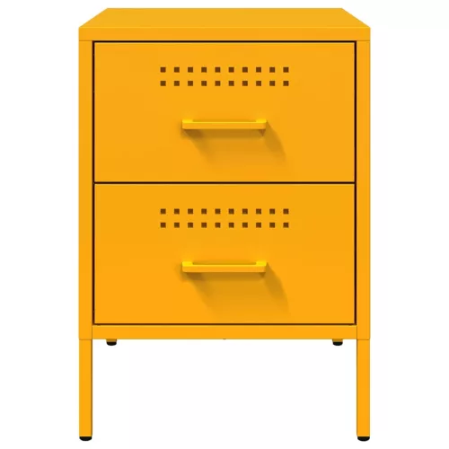  mustársárga acél éjjeliszekrény 36 x 39 x 50,5 cm