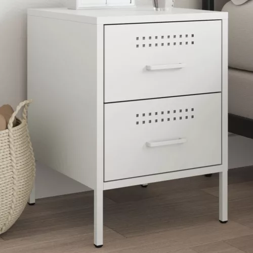  fehér acél éjjeliszekrény 36 x 39 x 50,5 cm