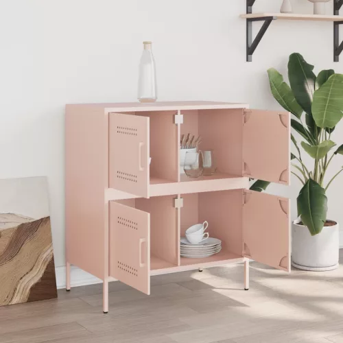  rózsaszín acél tálalószekrény 68 x 39 x 79 cm