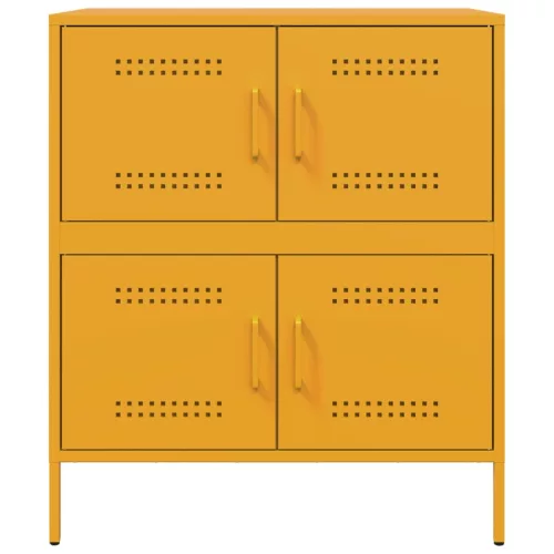  mustársárga acél tálalószekrény 68 x 39 x 79 cm