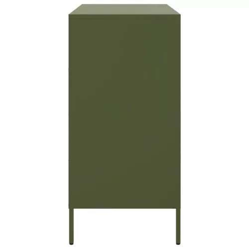  olívazöld acél tálalószekrény 68 x 39 x 79 cm